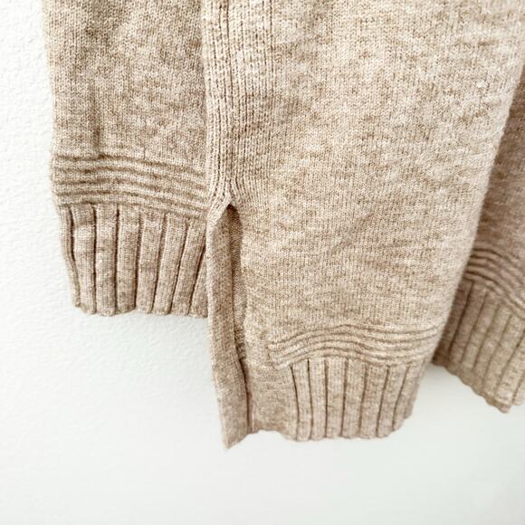 ANTHROPOLOGIE | Tan Oatmeal Mock Neck Margarita Tunic Sweater Long | Size XL - Picture 6 of 8